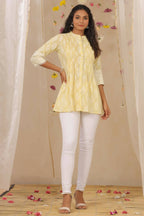 Juniper Women Limeyellow Cambric Printed A-Line Tunic - Distacart