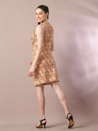 Myshka Women's Multi Printed Cowl Neck Bodycon Party Dress - Distacart