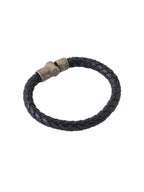 NVR Men's Black Leather Bracelet - Distacart