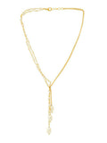 Beaded Pearl Drop One-Sided Layered Necklace - Ruby Raang