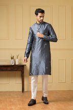 Cobalt Blue Mirror Kurta by Hilo Design