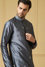 Cobalt Blue Mirror Kurta by Hilo Design
