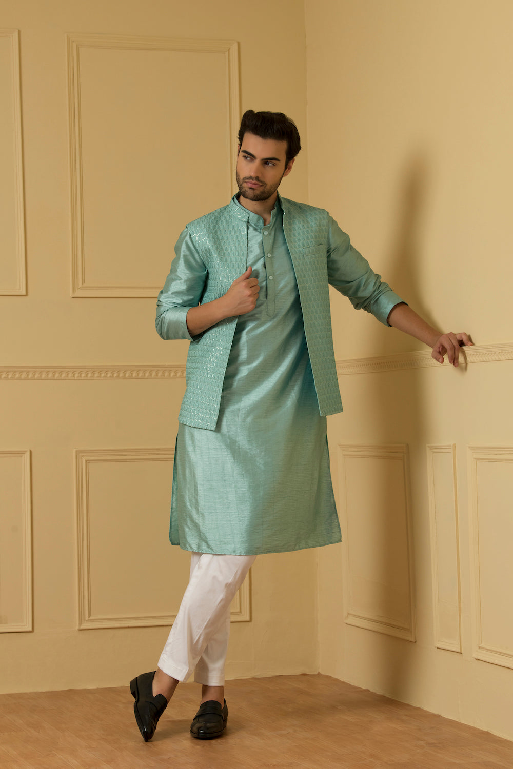 Celeste Designer Men's Nehru Jacket by Hilo Design
