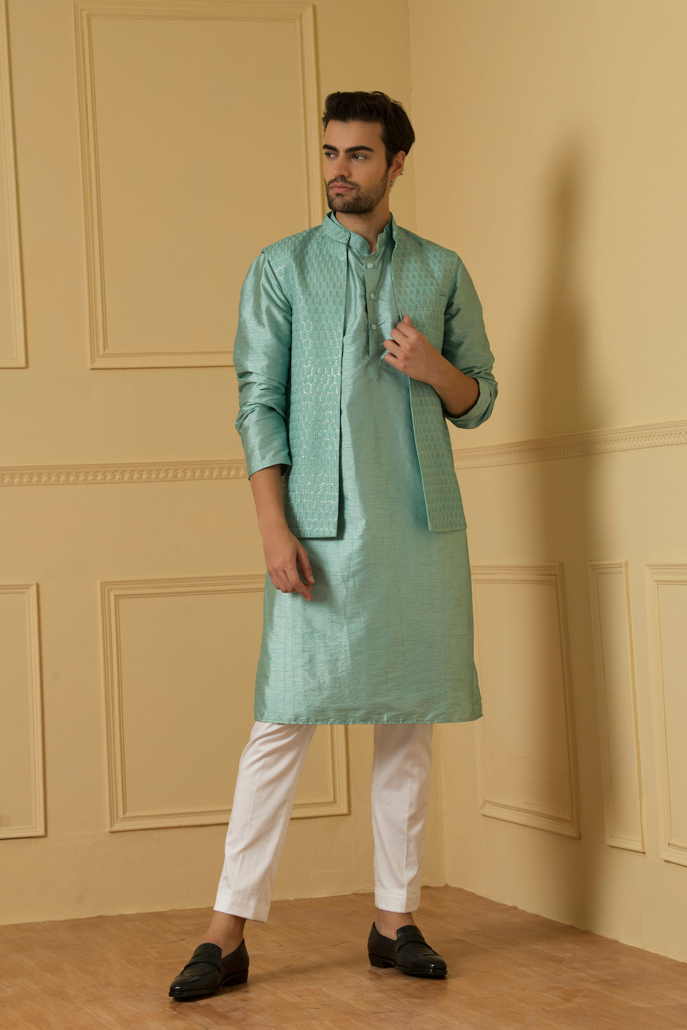 Celeste Designer Men's Nehru Jacket by Hilo Design