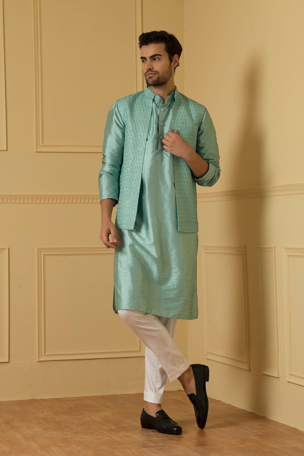 Celeste Designer Men's Nehru Jacket by Hilo Design