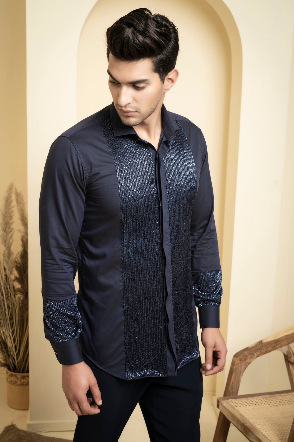 Metallic Designer Men's Shirt by Hilo Design