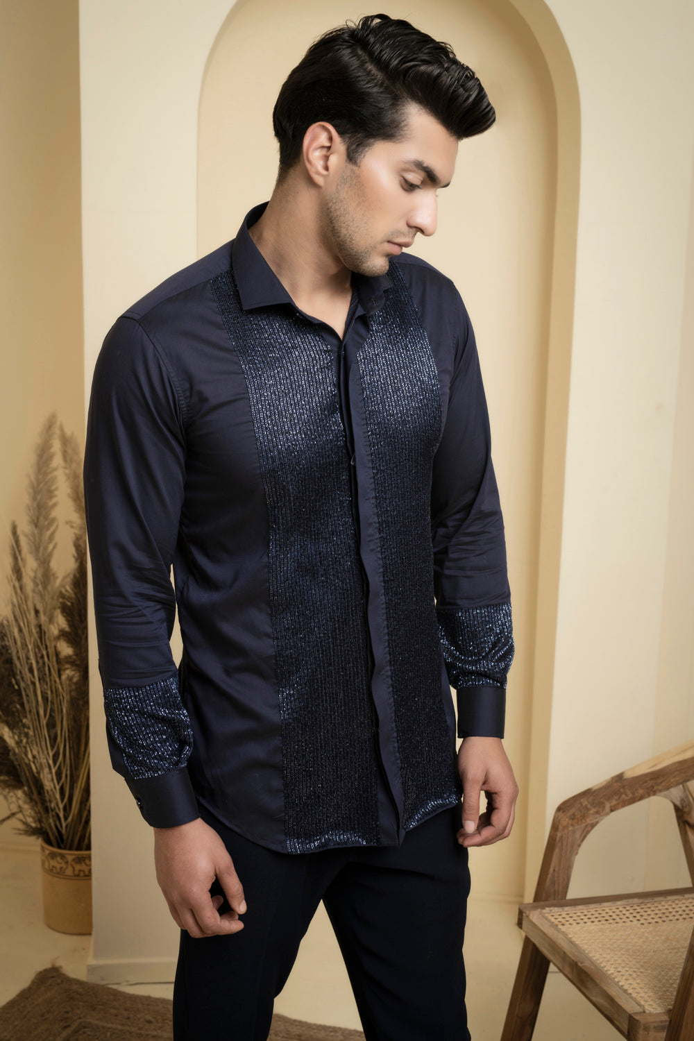 Metallic Designer Men's Shirt by Hilo Design