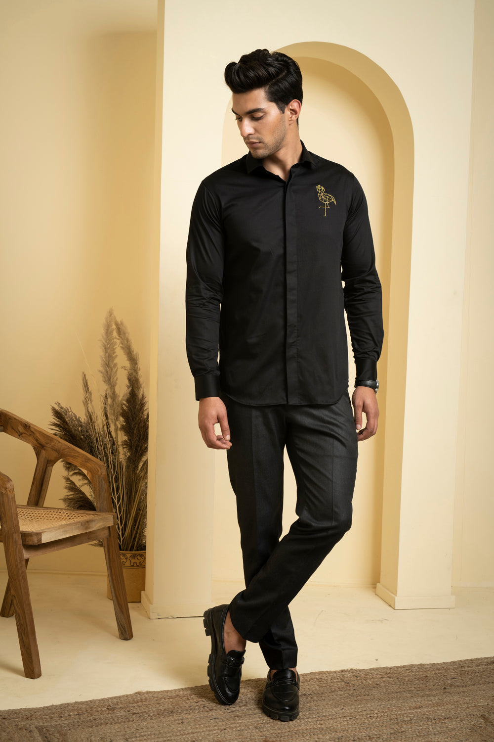Perto Crane Designer Men's Shirt by Hilo Design
