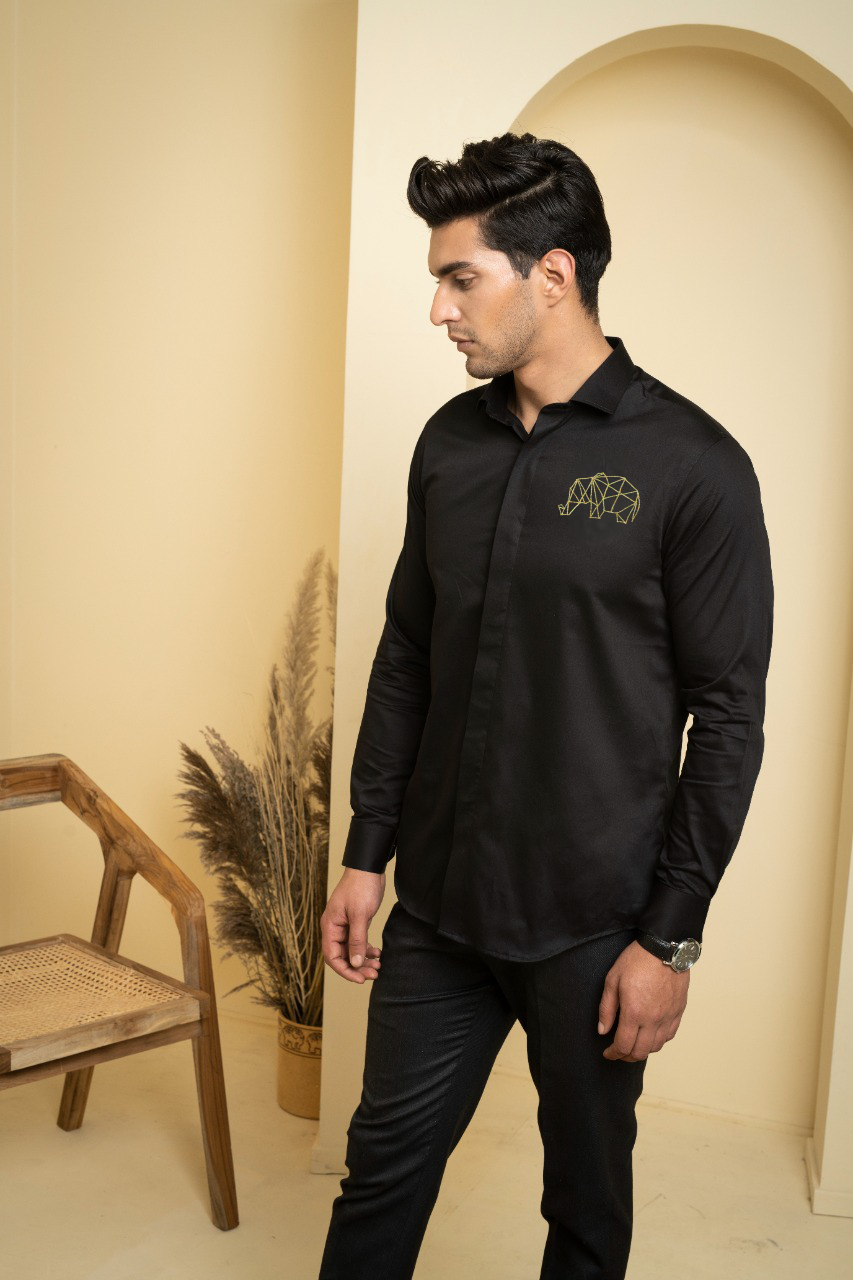 Perto Elephant Designer Men's Shirt by Hilo Design