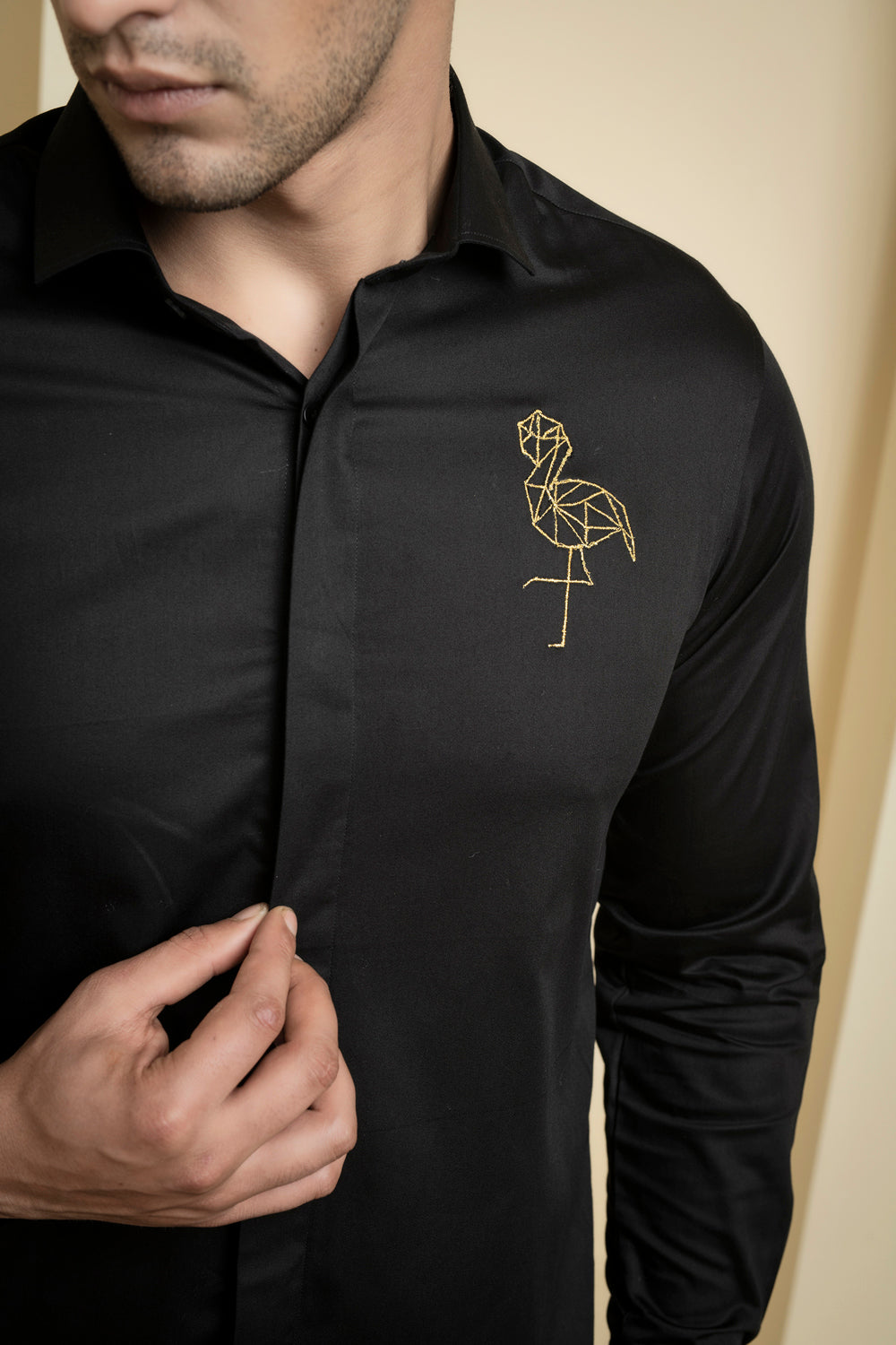Perto Crane Designer Men's Shirt by Hilo Design