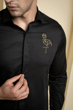 Perto Crane Designer Men's Shirt by Hilo Design