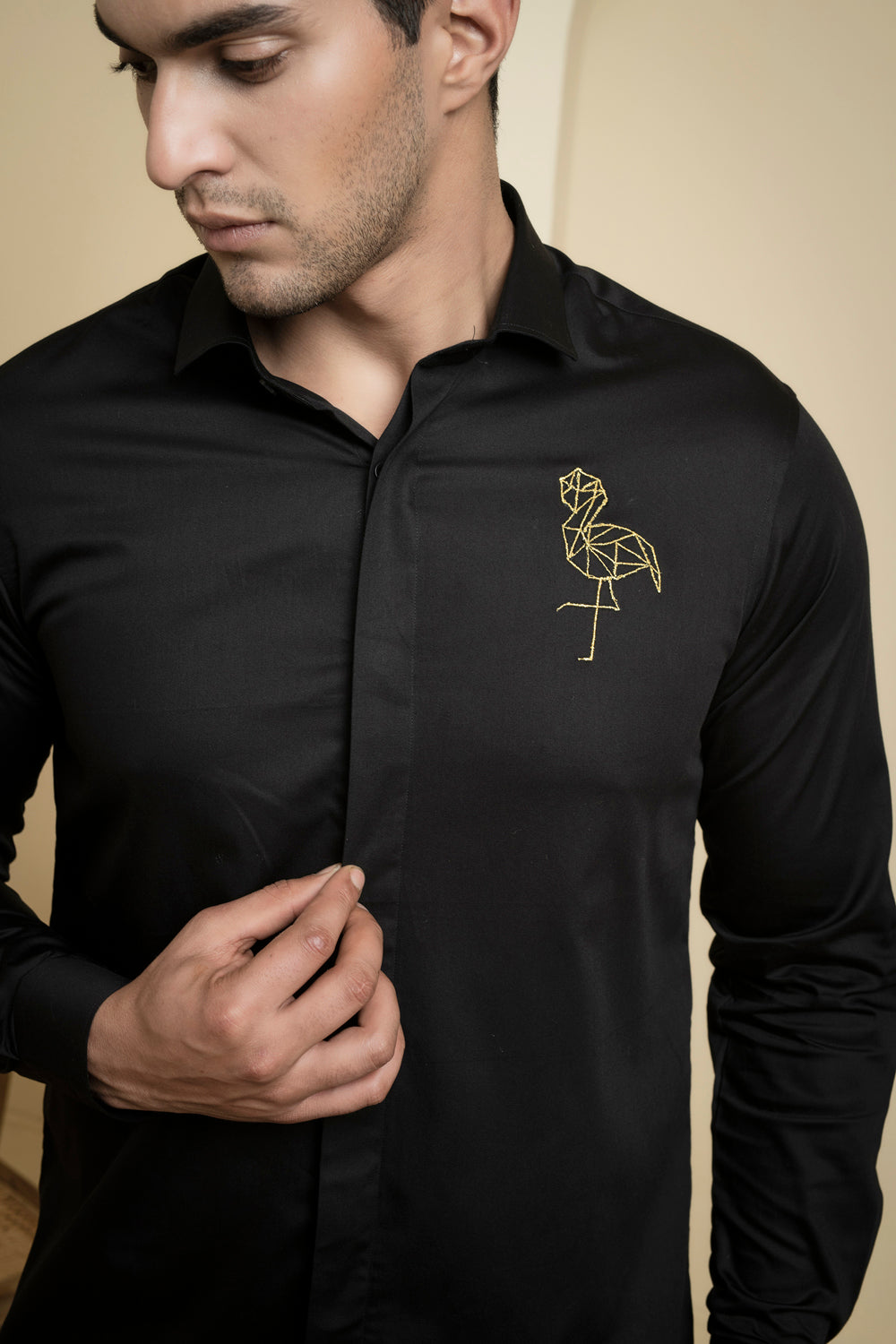 Perto Crane Designer Men's Shirt by Hilo Design