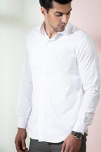 Bianco Designer Men's Solid White Shirt by Hilo Design