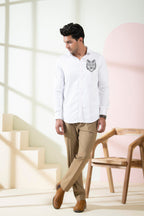 Bianco Wolf Designer Men's Shirt by Hilo Design