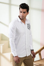 Bianco Wolf Designer Men's Shirt by Hilo Design