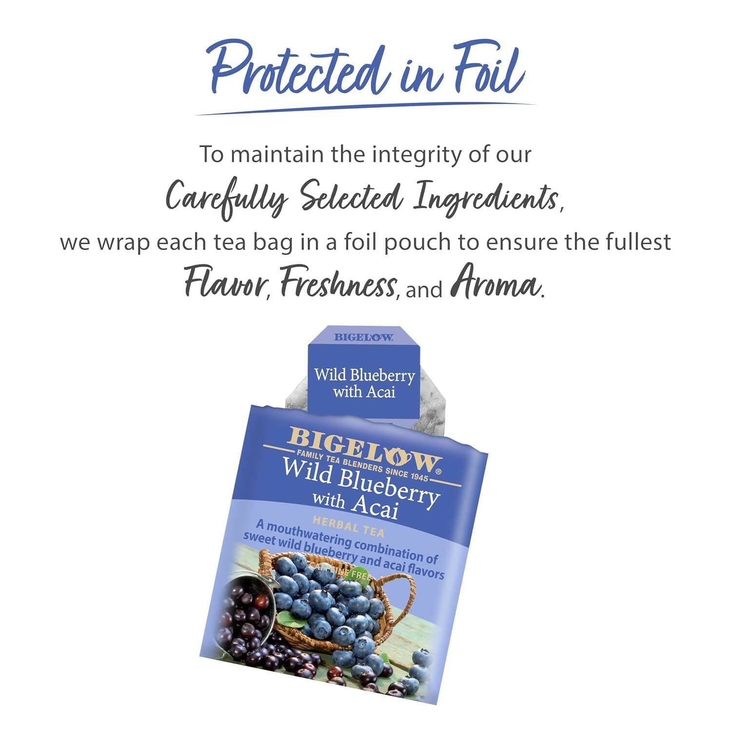 Bigelow Tea Wild Blueberry With Acai Herbal Tea With Freshness & Aroma Caffeine Free - Distacart