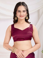 Maroon Rangoli Silk Diamond Work Ready To Wear Saree - Tamana