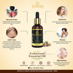 Tamas Pure Ayurveda 100% Organic Cedarwood Essential Oil - USDA Certified Organic
