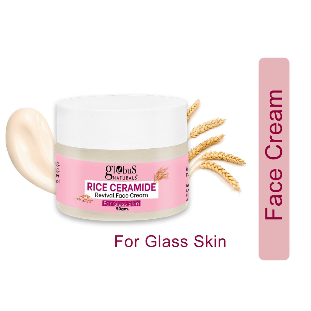 Globus Naturals Rice Ceramide Revival Face Cream, For Korean Glass Skin - Distacart