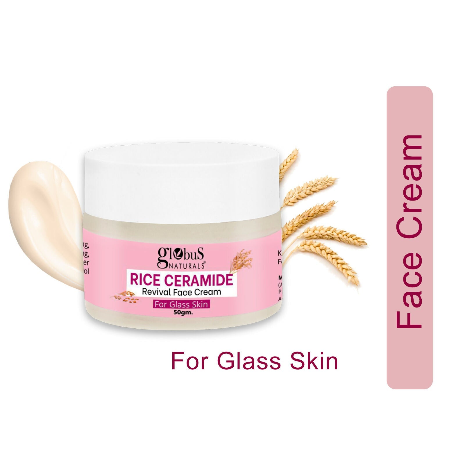 Globus Naturals Rice Ceramide Revival Face Cream, For Korean Glass Skin - Distacart