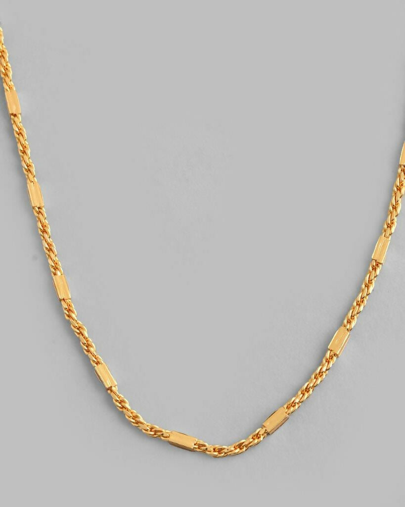 VOJ Gold-Polished Pipe Chain For Men