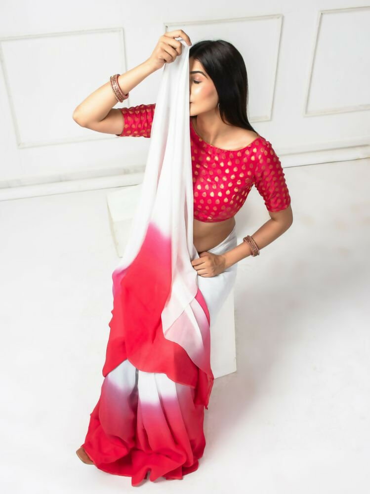Amodini Designer Studio Women's Banarsi Brocade Pink Blouse