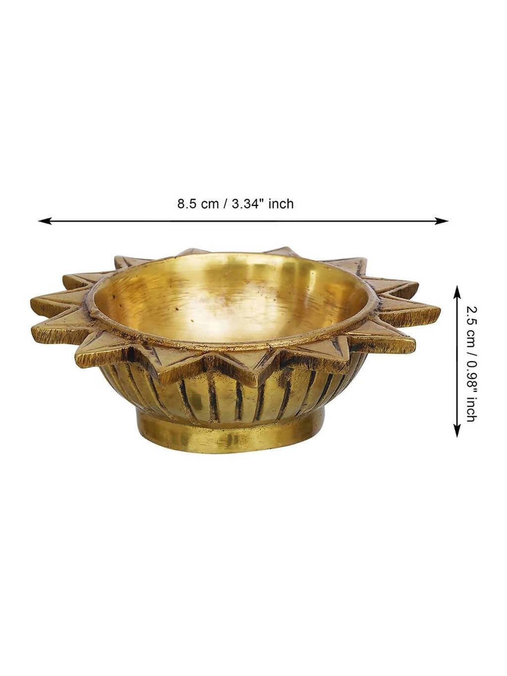 eCraftIndia 4 Pieces Beige Sun Shaped Diyas