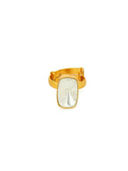 Kundan Gold plated Emarald cut Ring - Ruby Raang