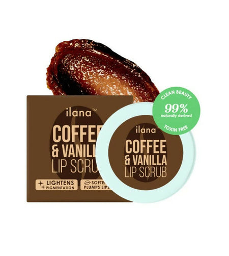 Ilana Lip Scrub - Brightening And Plumping Vegan Lip Exfoliator - Coffee & Vanilla