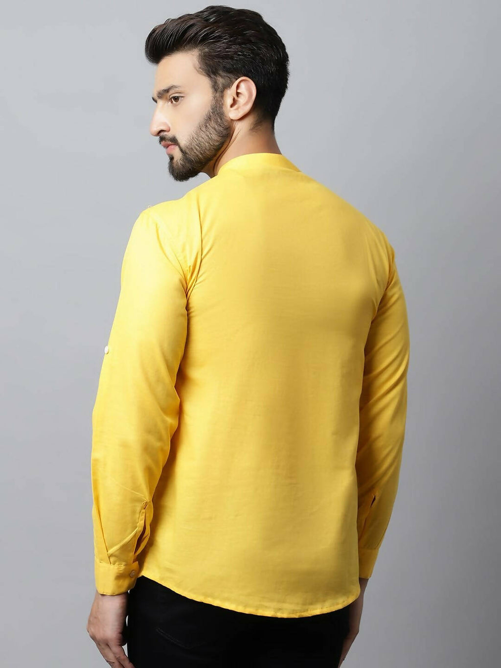 Even Apparels Yellow Color Pure Cotton Men's Kurta With Side Placket (MMS759) - Distacart