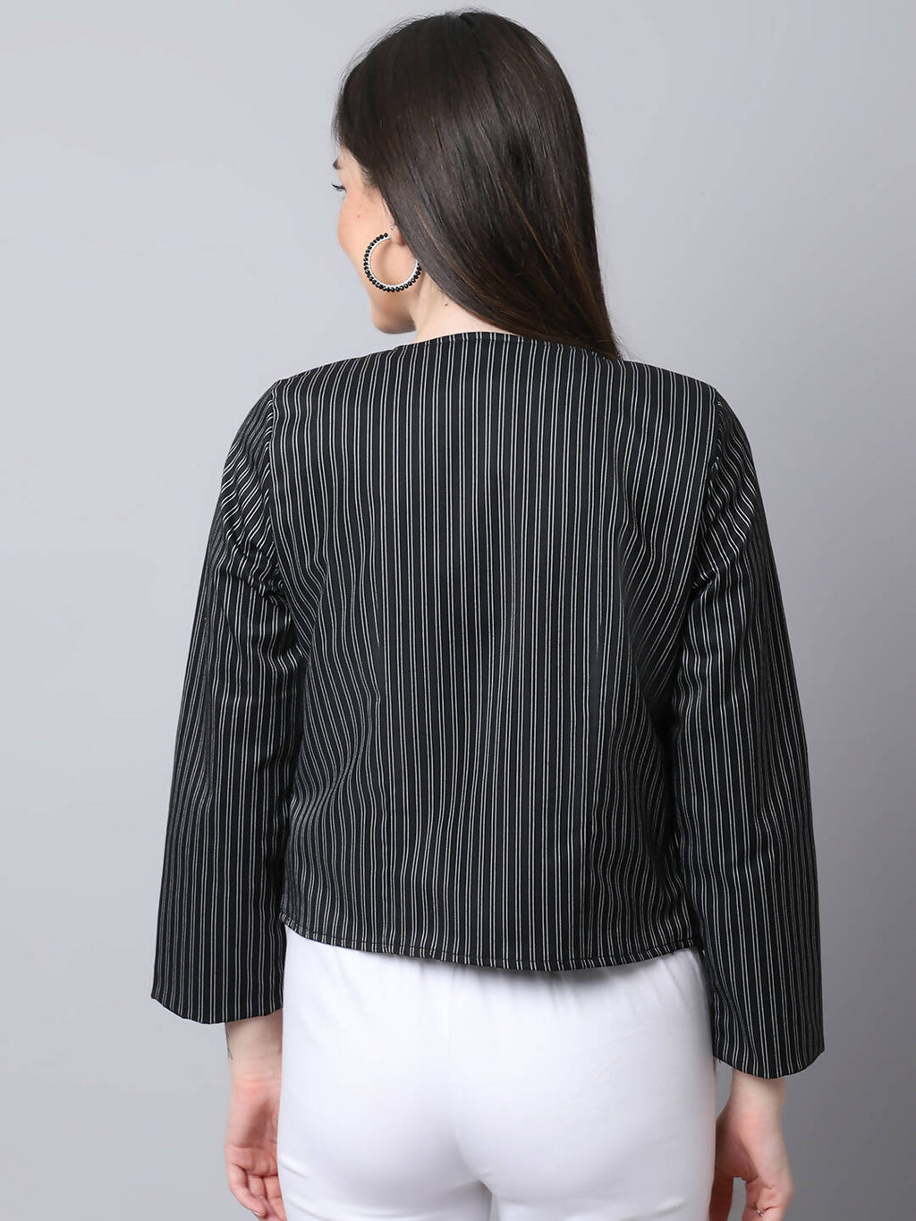 Even Apparels Black Polywool Open Front Statement Women's Jacket - Distacart