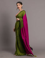 Suta Green Pink Colourblocked Saree - Distacart