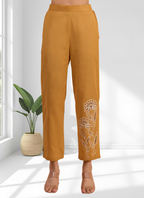 Joban Fashion Coral Cotton, Linen Embroidered Readymade Cord Set - Distacart