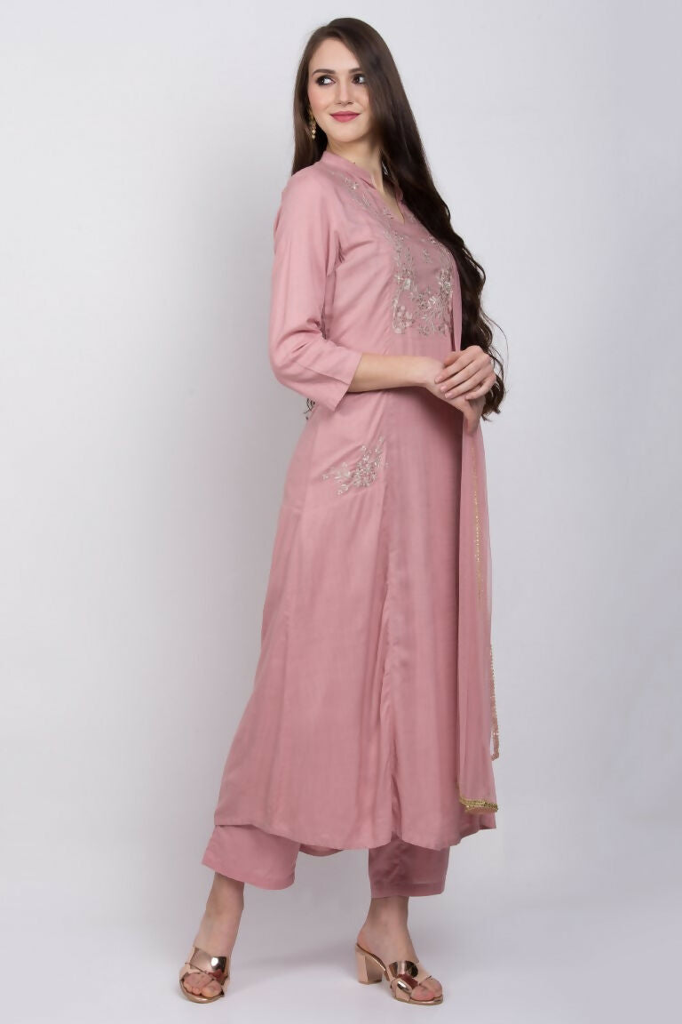 Joban Fashion Rose Gold Maslin Kurta Set