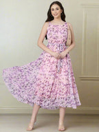 Souchii Floral Chiffon Dress