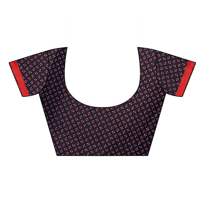 Vamika Black Mirror Work With Jhalar Khadi Blouses