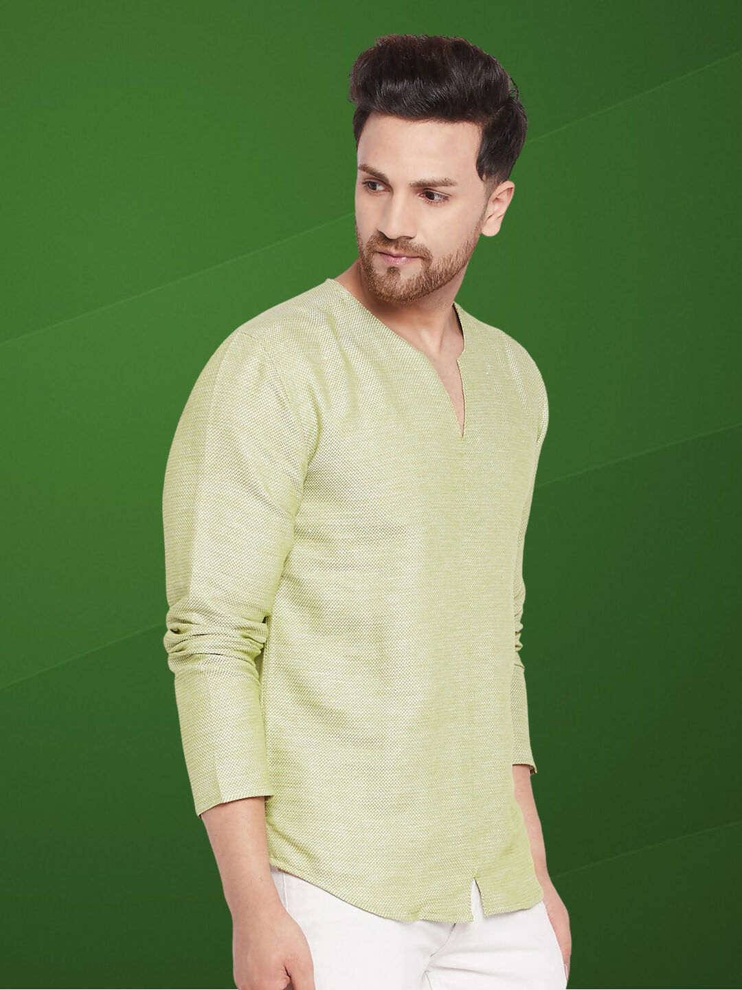 Even Apparels Men's Pure Cotton Green Kurta