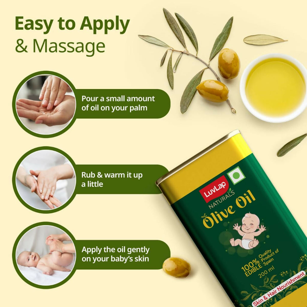 LuvLap Naturals Baby Body Massage Olive Oil for New Born