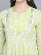 Myshka Women's Green Ethnic Motifs A-Line Midi Dress - Distacart