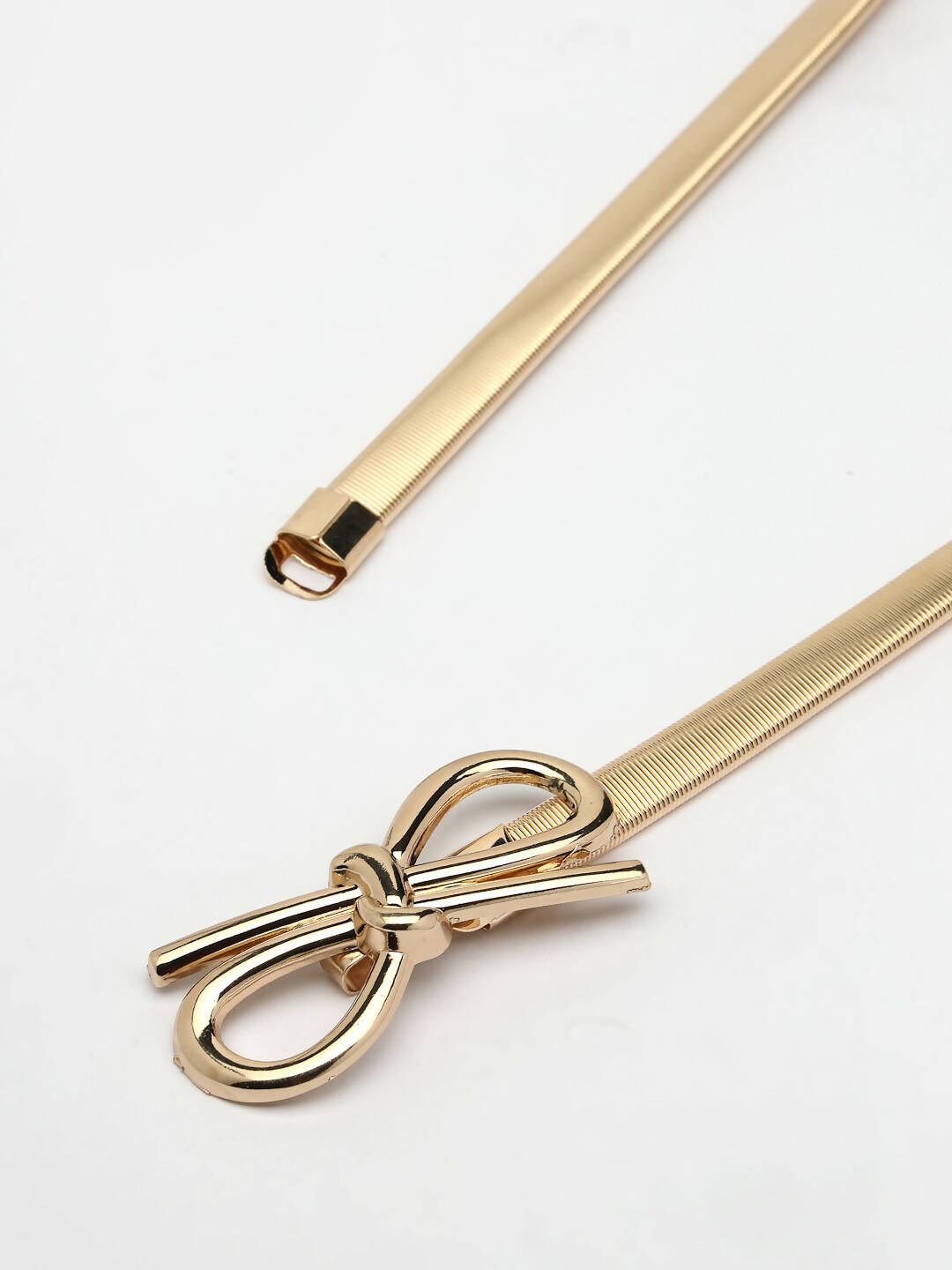NVR Women Circular Gold-Polished Stretchable Metal Belt