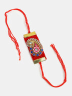 NVR Men Red Stone-Studded Rakhi With Roli Chawal - Distacart