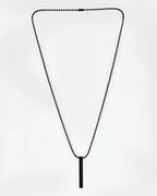 VOJ Women Black -Toned Stainless Steel Rhodium Plated Chain With Pendant Beads Chain