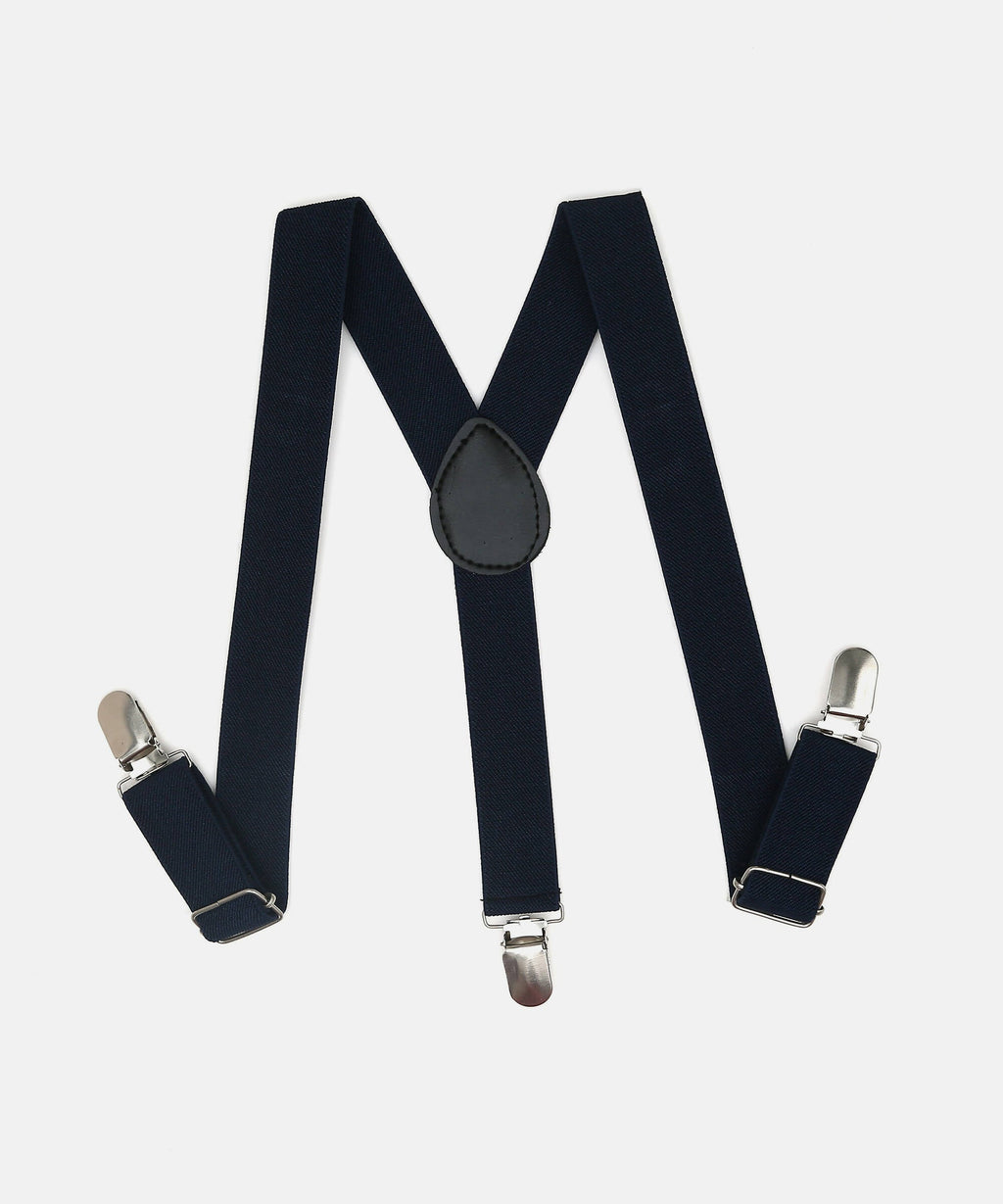 Manet Boys Solid Suspenders - Navy Blue