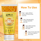 Globus Naturals De Tan Face Scrub, Suitable For All Skin Types