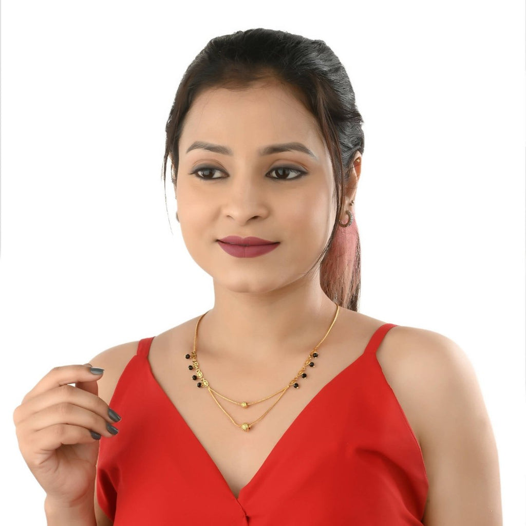 AanyaCentric Gold-plated Mangalsutra & Ring Set - Distacart