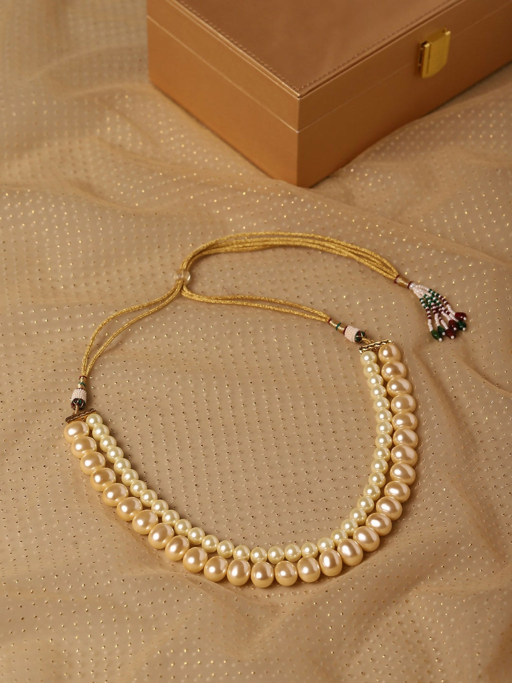 Layered Cream Pearl Neckpiece- Ruby Raang