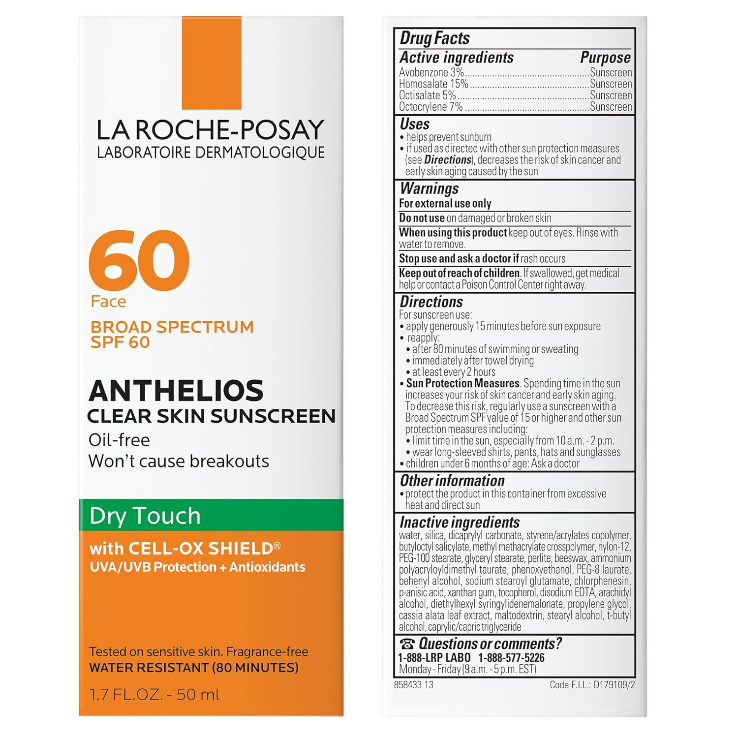 La Roche-Posay SPF 60-0.15 Pounds Sunscreen Cream For Oily Skin