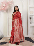 Shree Shyam Fashion Lichi Silk Red Saree - Distacart