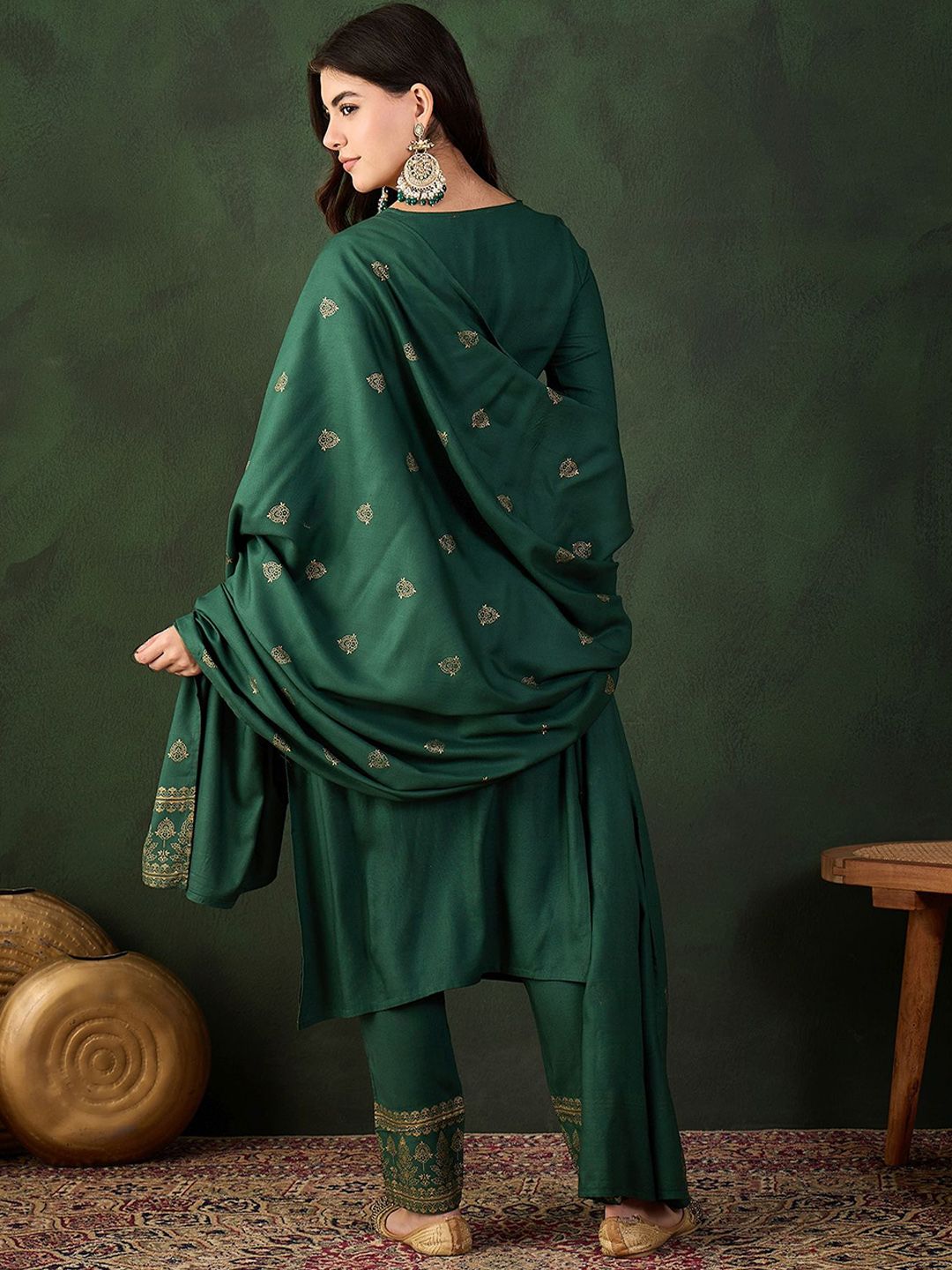 Sangria Printed Kurta & Trouser With Dupatta