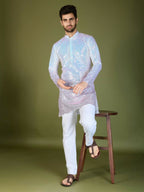 Vastranavya Ombre Pink Premium Real Georgette Thread Sequence & Embroidery work Kurta